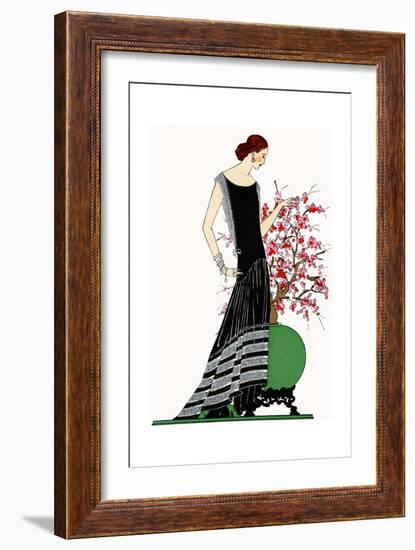 Young Lady in Black Evening Dress by Jeanne Lanvin-null-Framed Giclee Print