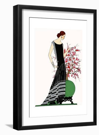 Young Lady in Black Evening Dress by Jeanne Lanvin-null-Framed Giclee Print