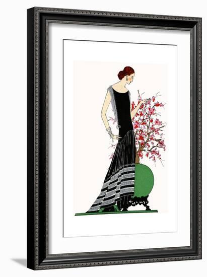 Young Lady in Black Evening Dress by Jeanne Lanvin-null-Framed Giclee Print