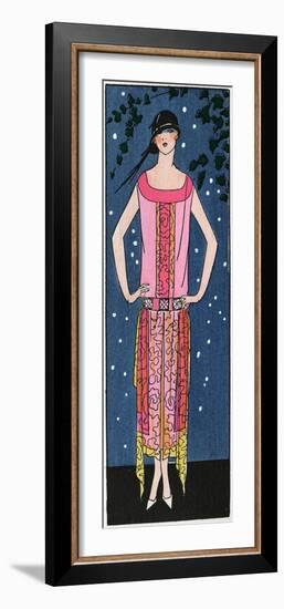 Young Lady in Salmon Pink Evening Dress by Beer-null-Framed Photographic Print