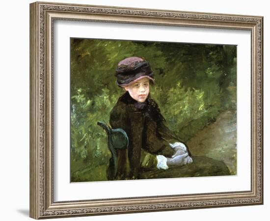 Young Lady in the Park, C1880-Mary Cassatt-Framed Giclee Print