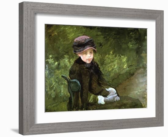 Young Lady in the Park, C1880-Mary Cassatt-Framed Giclee Print