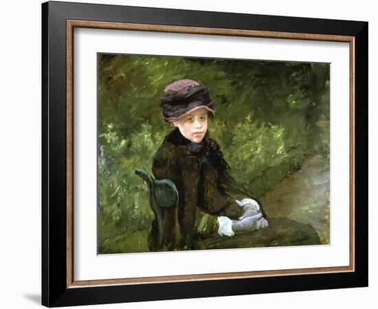 Young Lady in the Park, C1880-Mary Cassatt-Framed Giclee Print