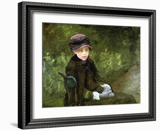 Young Lady in the Park, C1880-Mary Cassatt-Framed Giclee Print