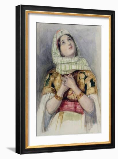 Young Lady in Turkish Dress-John Frederick Lewis-Framed Giclee Print