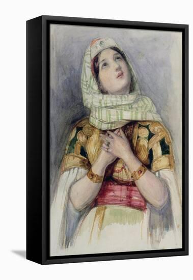 Young Lady in Turkish Dress-John Frederick Lewis-Framed Premier Image Canvas
