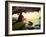 Young Lady Paddling the Kayak from Limestone Cave towards Open Sea-Dudarev Mikhail-Framed Photographic Print