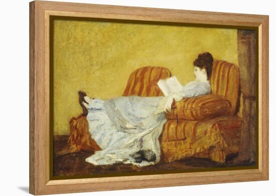 Young Lady Reading-Mary Cassatt-Framed Premier Image Canvas