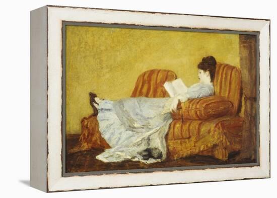 Young Lady Reading-Mary Cassatt-Framed Premier Image Canvas