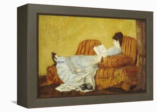 Young Lady Reading-Mary Cassatt-Framed Premier Image Canvas