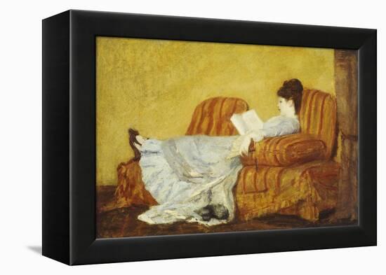 Young Lady Reading-Mary Cassatt-Framed Premier Image Canvas