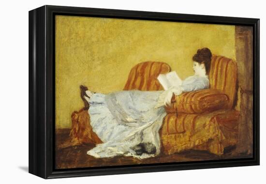 Young Lady Reading-Mary Cassatt-Framed Premier Image Canvas