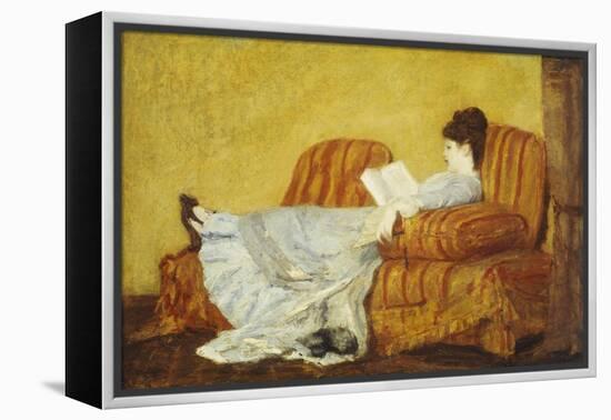 Young Lady Reading-Mary Cassatt-Framed Premier Image Canvas