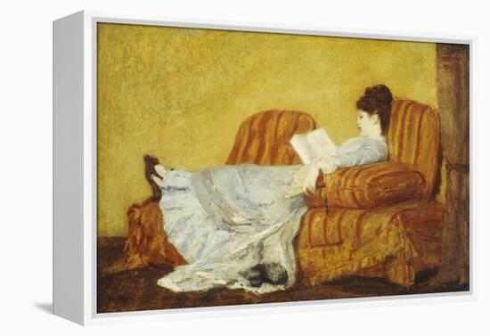 Young Lady Reading-Mary Cassatt-Framed Premier Image Canvas