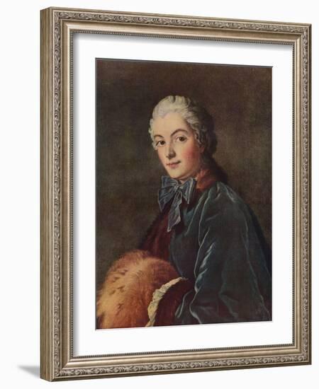 Young Lady with a Muff, c1750, (1938)-Francois Boucher-Framed Giclee Print