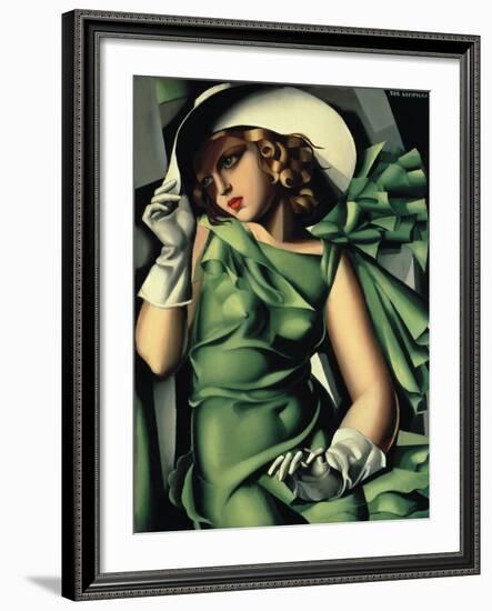 Young Lady with Gloves-Tamara de Lempicka-Framed Giclee Print