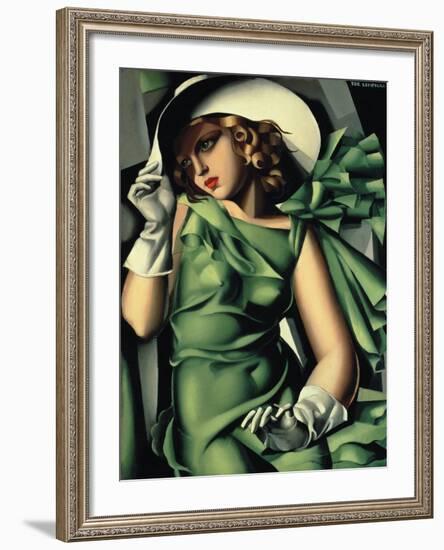 Young Lady with Gloves-Tamara de Lempicka-Framed Giclee Print