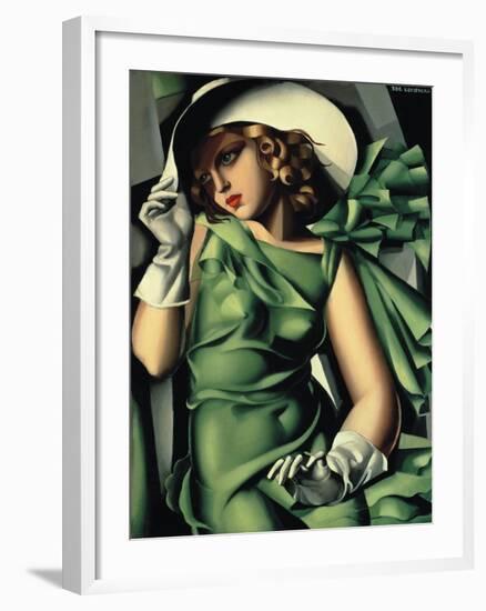 Young Lady with Gloves-Tamara de Lempicka-Framed Giclee Print