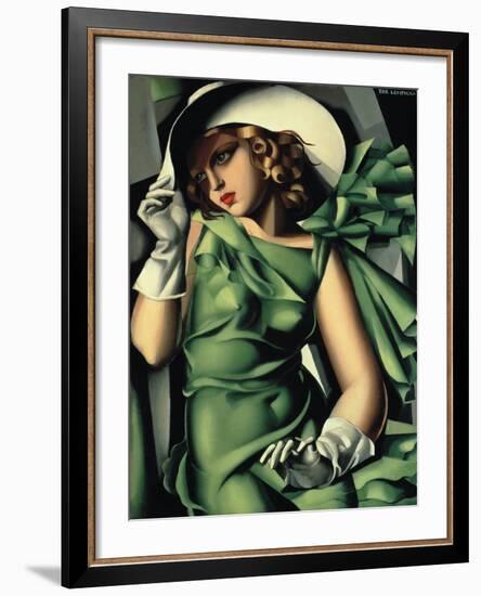 Young Lady with Gloves-Tamara de Lempicka-Framed Giclee Print