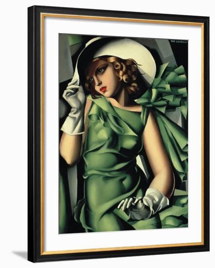 Young Lady with Gloves-Tamara de Lempicka-Framed Giclee Print