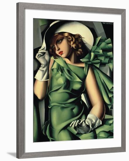 Young Lady with Gloves-Tamara de Lempicka-Framed Giclee Print