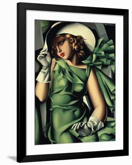 Young Lady with Gloves-Tamara de Lempicka-Framed Giclee Print