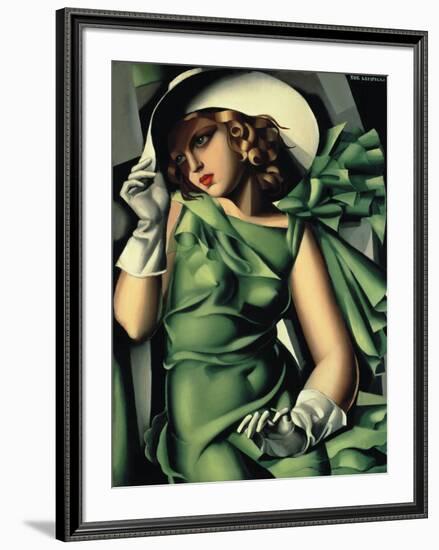 Young Lady with Gloves-Tamara de Lempicka-Framed Giclee Print