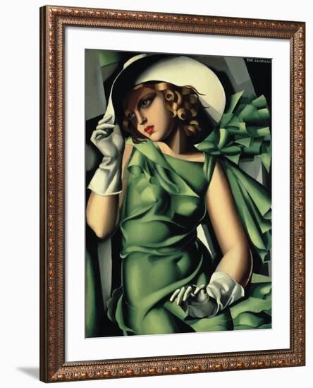 Young Lady with Gloves-Tamara de Lempicka-Framed Giclee Print