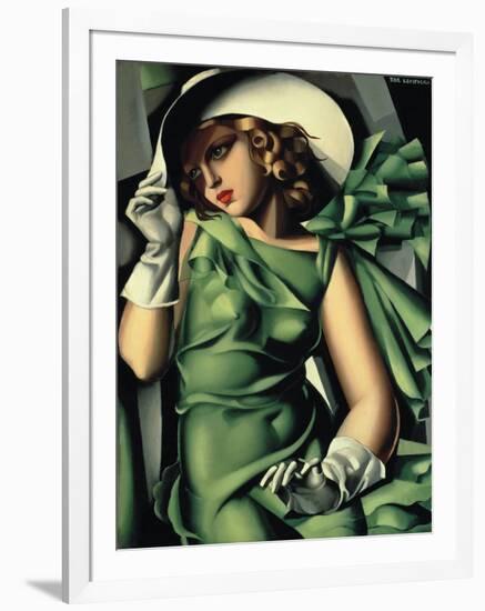 Young Lady with Gloves-Tamara de Lempicka-Framed Giclee Print