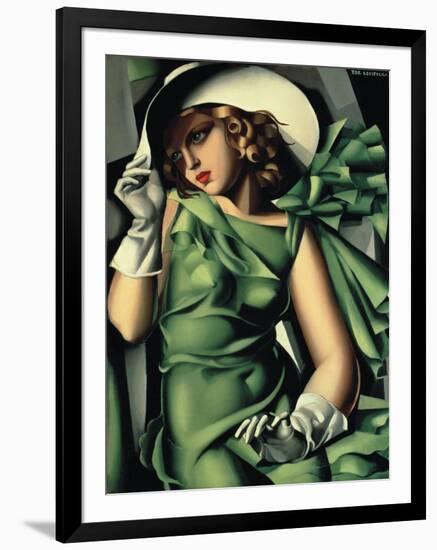 Young Lady with Gloves-Tamara de Lempicka-Framed Giclee Print