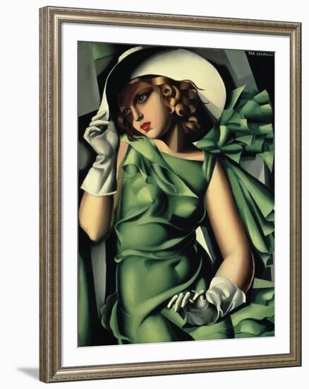 Young Lady with Gloves-Tamara de Lempicka-Framed Giclee Print