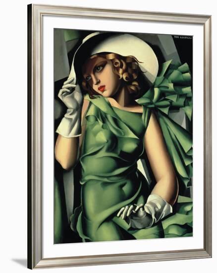 Young Lady with Gloves-Tamara de Lempicka-Framed Giclee Print