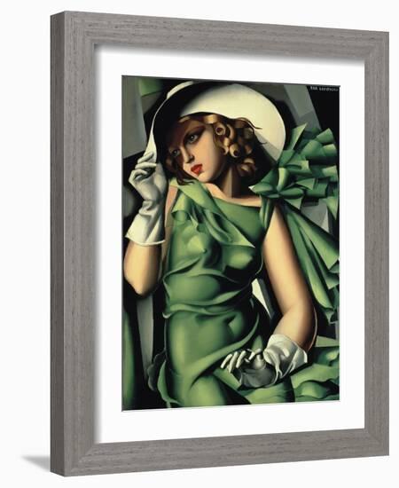 Young Lady with Gloves-Tamara de Lempicka-Framed Giclee Print