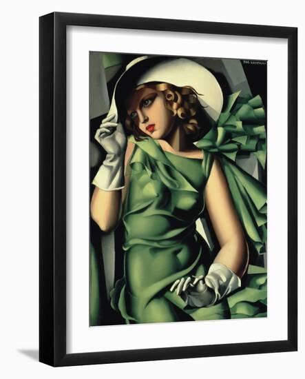 Young Lady with Gloves-Tamara de Lempicka-Framed Giclee Print