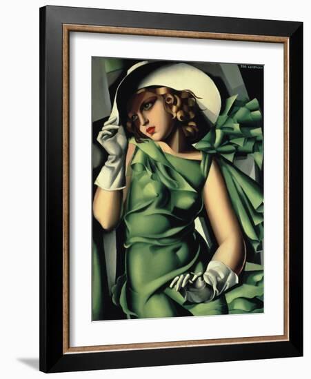 Young Lady with Gloves-Tamara de Lempicka-Framed Giclee Print