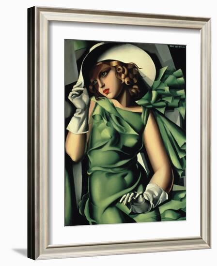 Young Lady with Gloves-Tamara de Lempicka-Framed Giclee Print