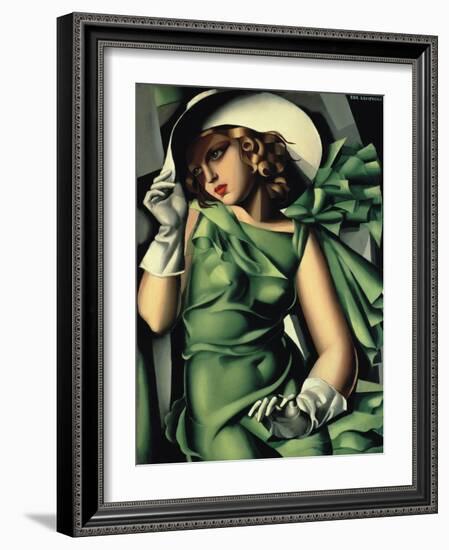 Young Lady with Gloves-Tamara de Lempicka-Framed Giclee Print