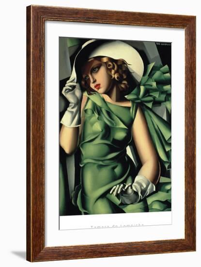 Young Lady with Gloves-Tamara de Lempicka-Framed Art Print