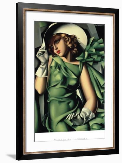 Young Lady with Gloves-Tamara de Lempicka-Framed Art Print