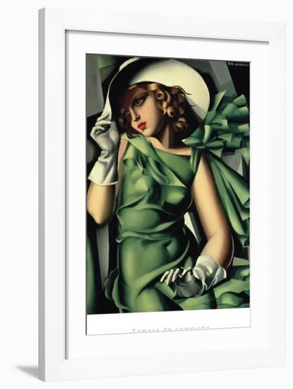Young Lady with Gloves-Tamara de Lempicka-Framed Art Print
