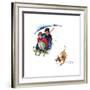 Young Love: Sledding-Norman Rockwell-Framed Giclee Print
