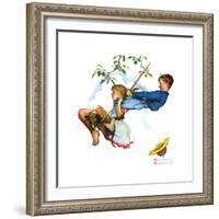 Young Love: Swinging-Norman Rockwell-Framed Giclee Print