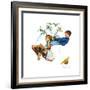 Young Love: Swinging-Norman Rockwell-Framed Giclee Print