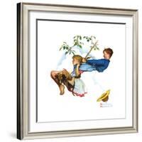 Young Love: Swinging-Norman Rockwell-Framed Giclee Print