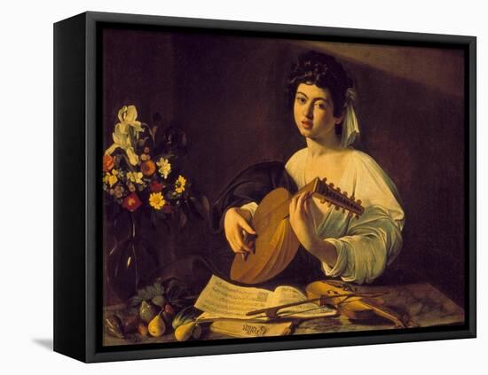 Young Lute Player, C. 1595-Caravaggio-Framed Premier Image Canvas
