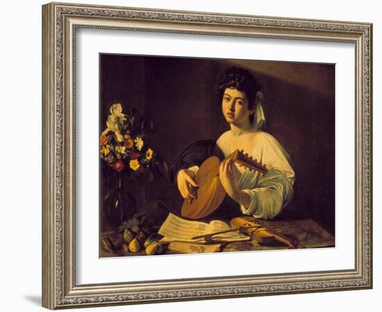 Young Lute Player, C. 1595-Caravaggio-Framed Giclee Print