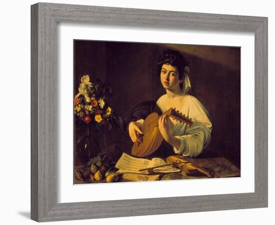 Young Lute Player, C. 1595-Caravaggio-Framed Giclee Print