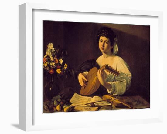 Young Lute Player, C. 1595-Caravaggio-Framed Giclee Print