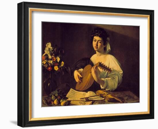 Young Lute Player, C. 1595-Caravaggio-Framed Giclee Print