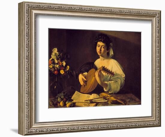 Young Lute Player, C. 1595-Caravaggio-Framed Giclee Print